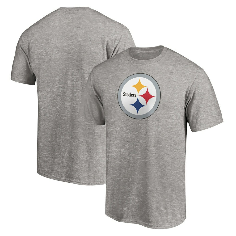 Pittsburgh Steelers Primary Logo T-Shirt - Heather Gray T-shirts