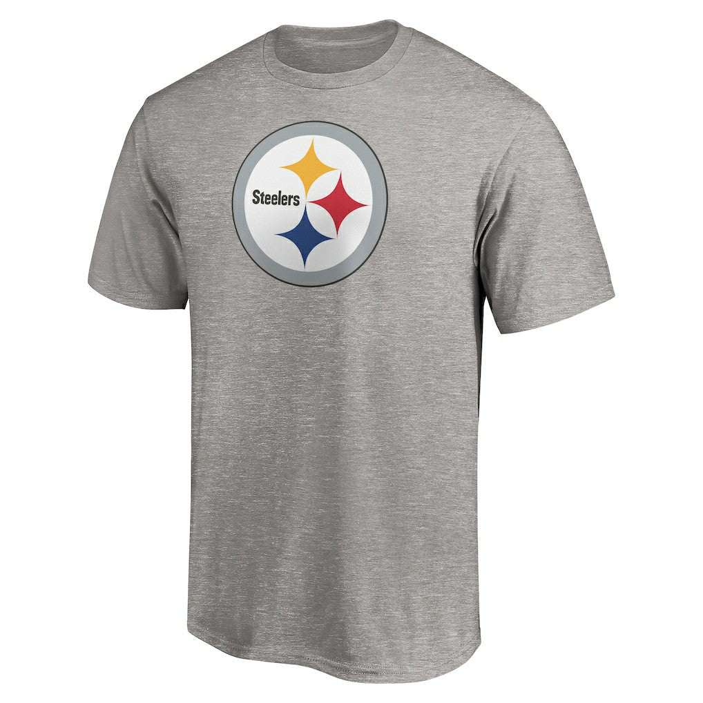 Pittsburgh Steelers Primary Logo T-Shirt - Heather Gray T-shirts