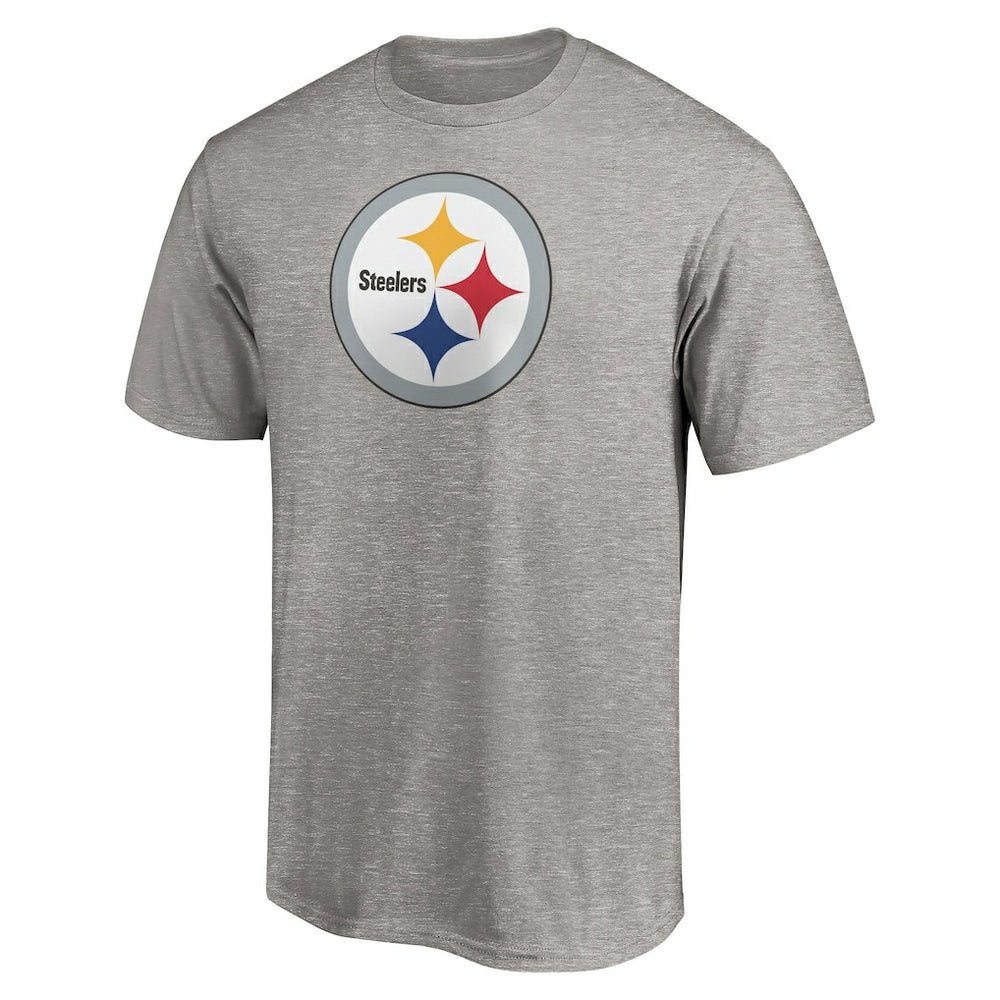 Pittsburgh Steelers Primary Logo T-Shirt - Heather Gray T-shirts