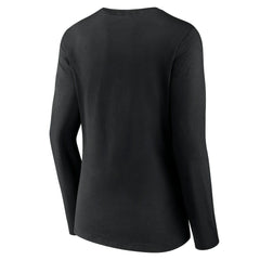 Las Vegas Raiders Women's Primary Team Logo Long Sleeve V-Neck T-Shirt - Black T-shirts