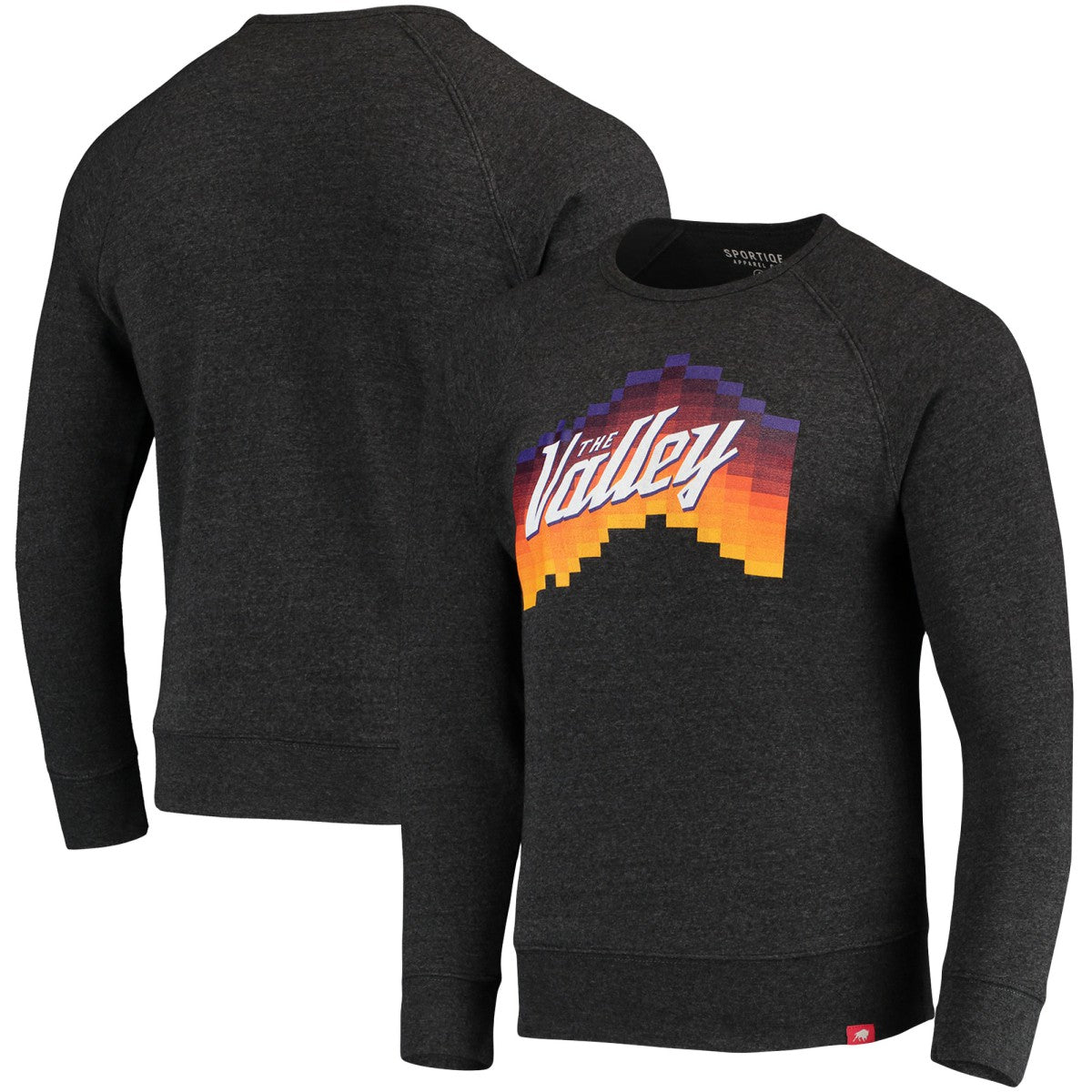 Phoenix Suns Sportiqe Harmon Raglan Tri-Blend Pullover Sweatshirt Heathered Black