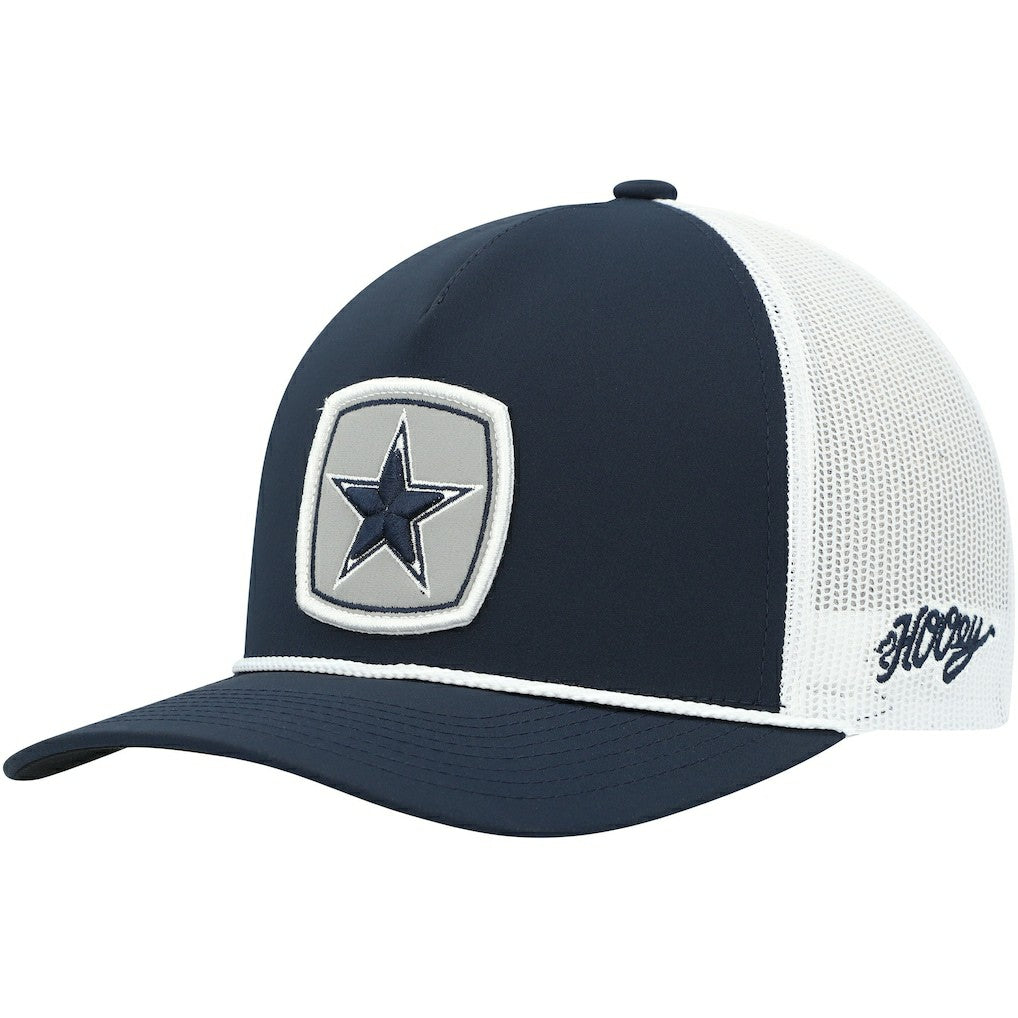 Dallas Cowboys HOOey Star Patch Rope Trucker Snapback Hat - Navy/White Hats