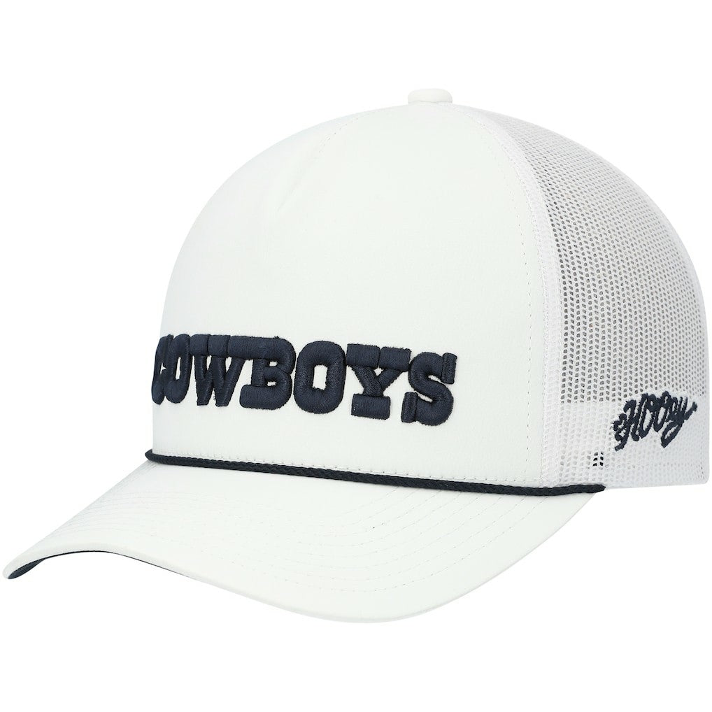 Dallas Cowboys HOOey Wordmark Rope Trucker Snapback Hat - White Hats