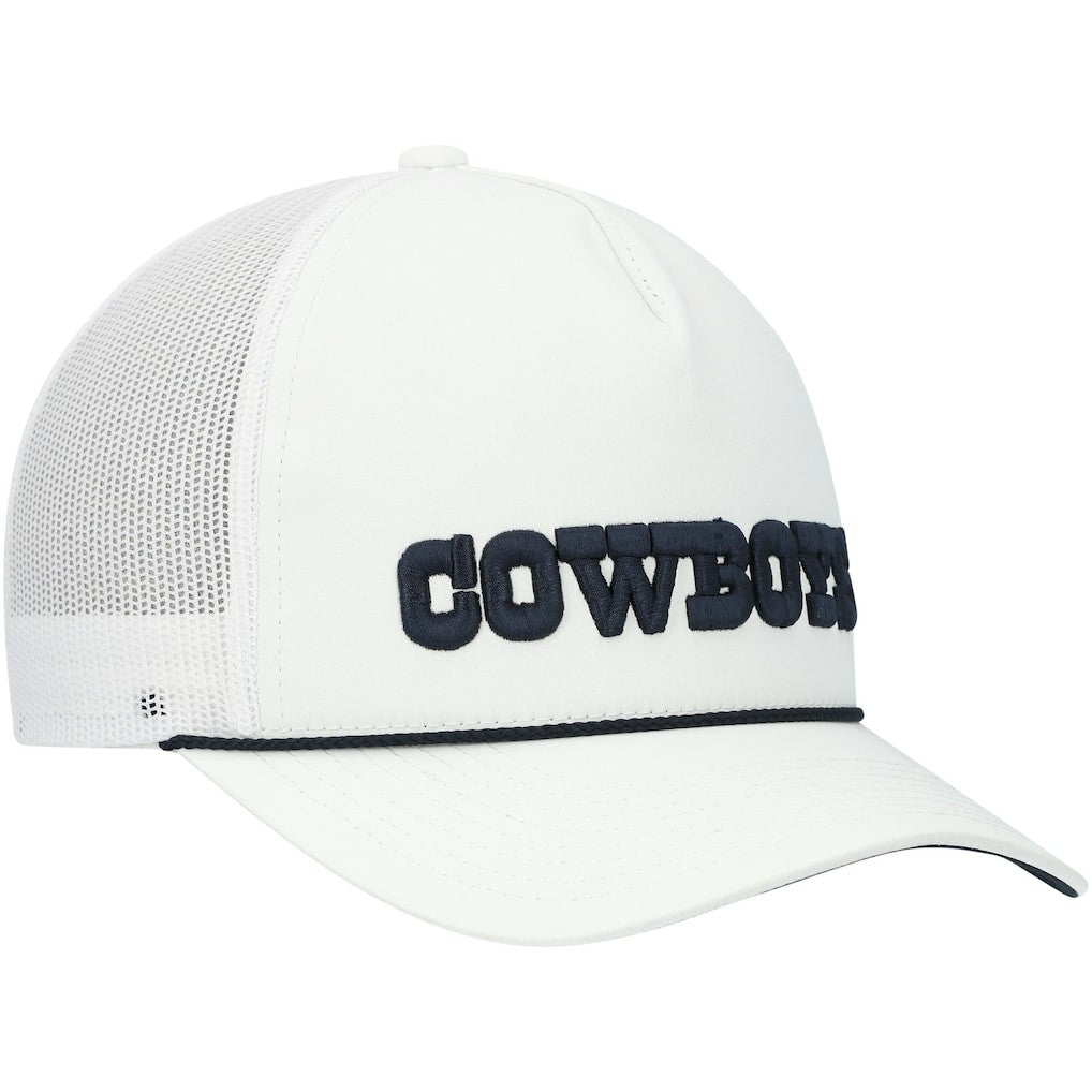 Dallas Cowboys HOOey Wordmark Rope Trucker Snapback Hat - White Hats