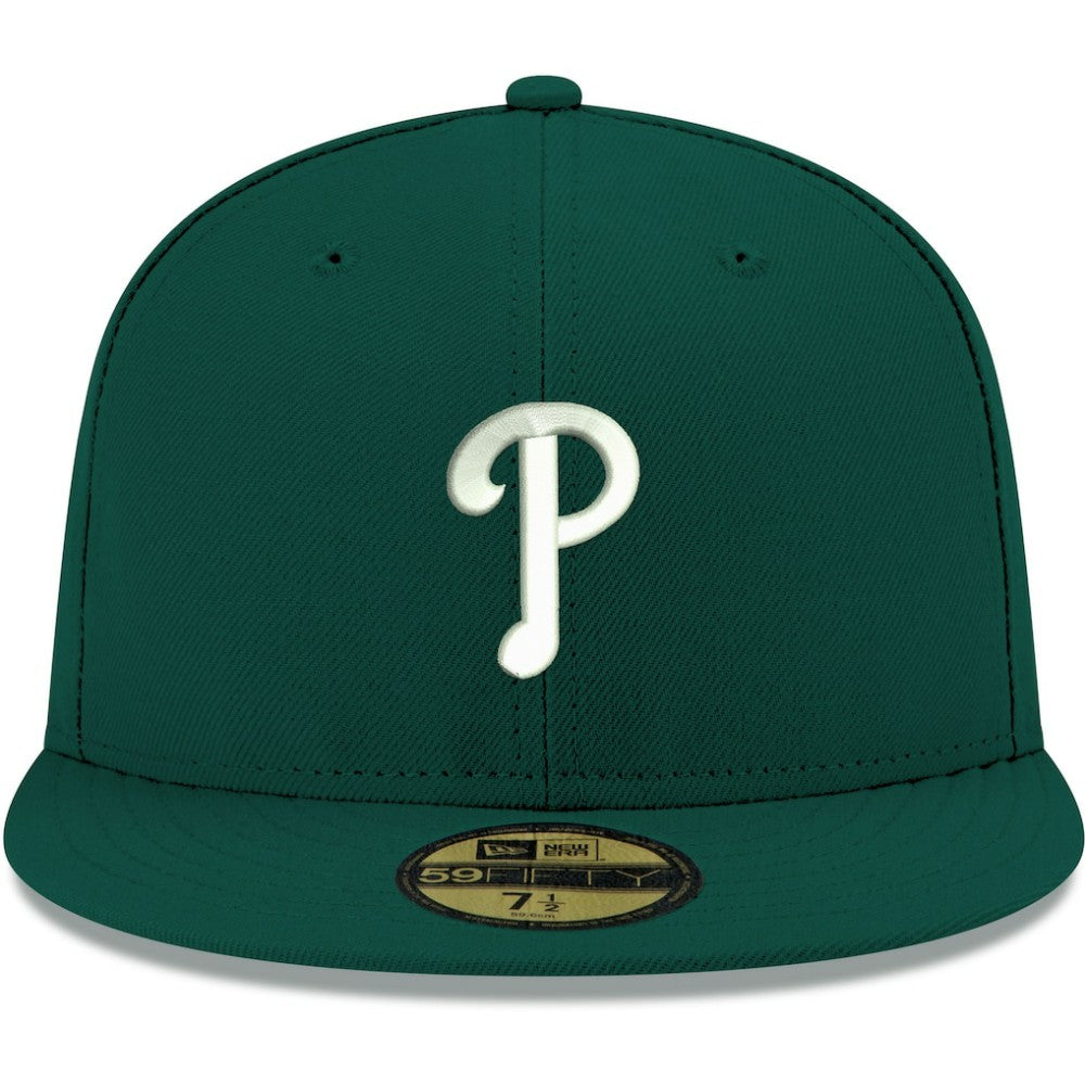 Philadelphia Phillies New Era White Logo 59FIFTY Fitted Hat - Green Hats