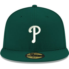 Philadelphia Phillies New Era White Logo 59FIFTY Fitted Hat - Green Hats