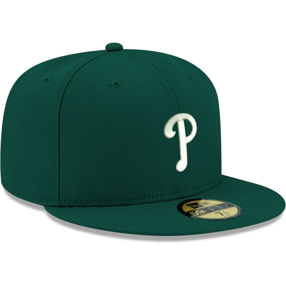 Philadelphia Phillies New Era White Logo 59FIFTY Fitted Hat - Green Hats