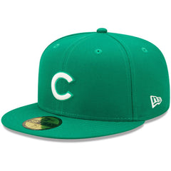 Chicago Cubs New Era White Logo 59FIFTY Fitted Hat - Kelly Green Hats