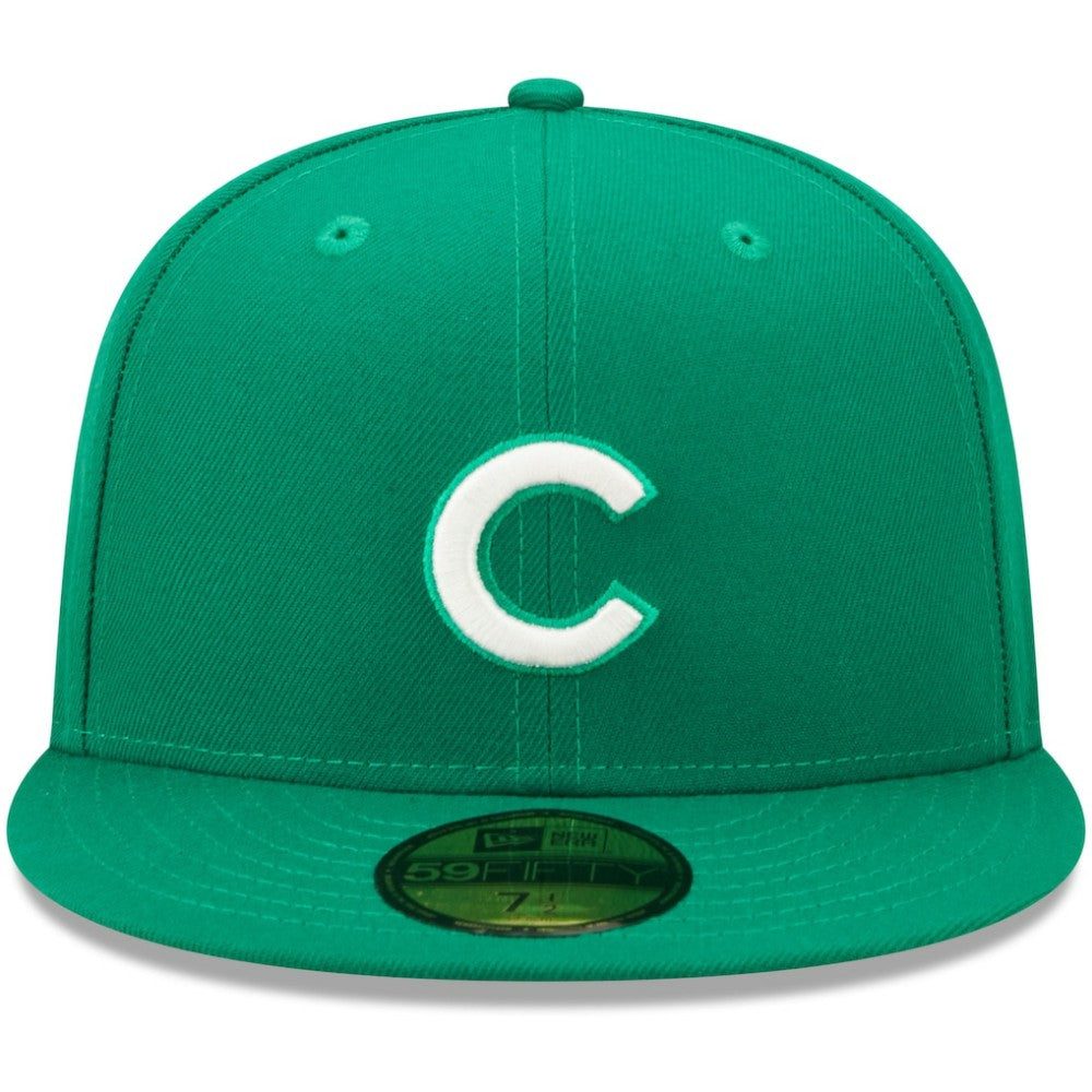 Chicago Cubs New Era White Logo 59FIFTY Fitted Hat - Kelly Green Hats