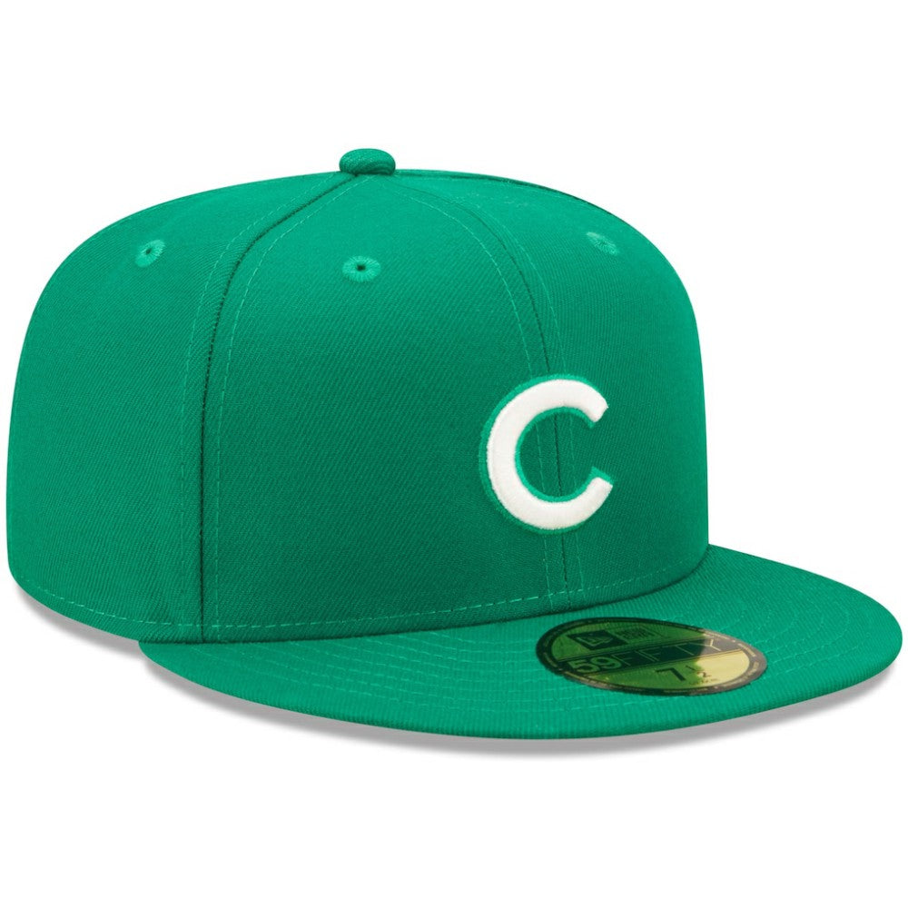 Chicago Cubs New Era White Logo 59FIFTY Fitted Hat - Kelly Green Hats