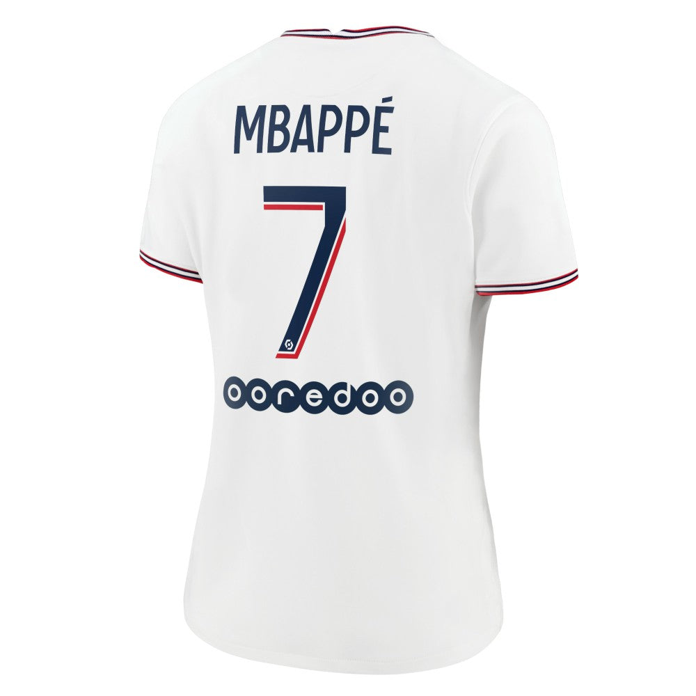 Kylian Mbappé Paris Saint-Germain Jordan Brand Women's 2021/22 Fourth Replica Jersey White - Jordan on sale