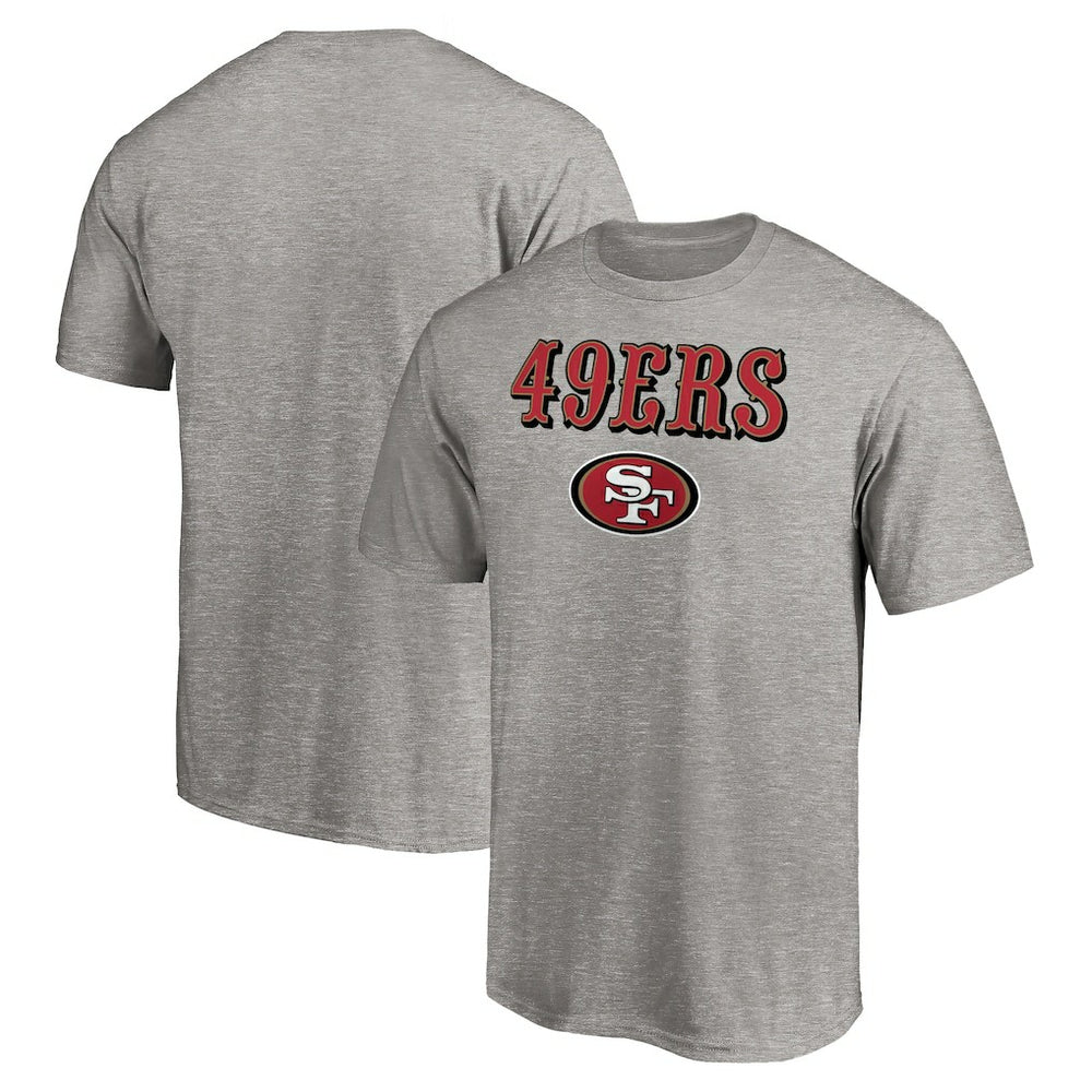 San Francisco 49ers Logo Team Lockup T-Shirt - Heathered Gray T-shirts