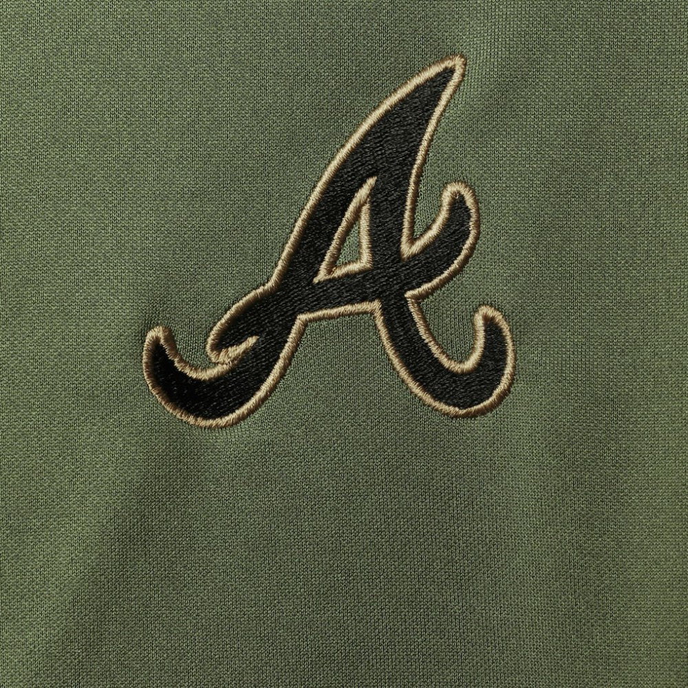 Atlanta Braves Levelwear Delta Pursue Quarter-Zip Jacket - Olive Jackets
