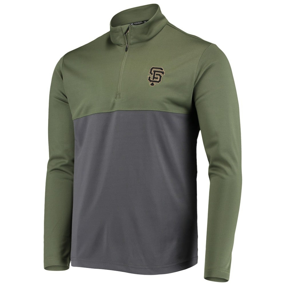 San Francisco Giants Levelwear Delta Pursue Quarter-Zip Jacket - Olive Jackets