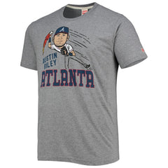 Austin Riley Atlanta Braves Homage Caricature Tri-Blend T-Shirt - Gray T-shirts