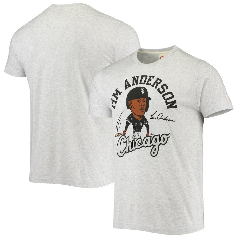 Tim Anderson Chicago White Sox Homage Caricature Tri-Blend T-Shirt - Heathered Gray T-shirts
