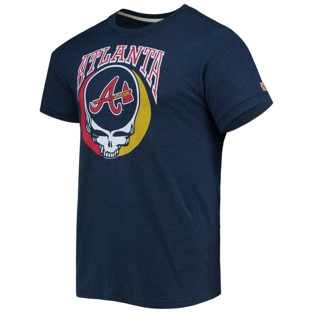 Atlanta Braves Homage Grateful Dead Tri-Blend T-Shirt - Navy T-shirts
