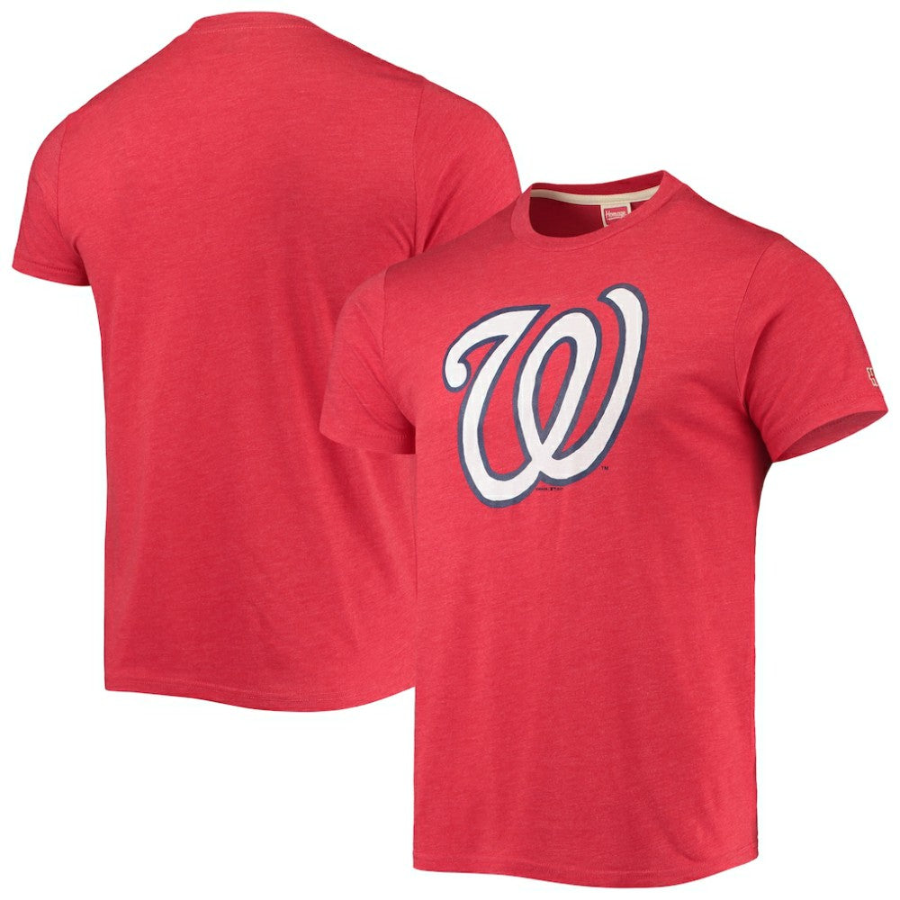 Washington Nationals Homage Hand Drawn Logo Tri-Blend T-Shirt - Red T-shirts