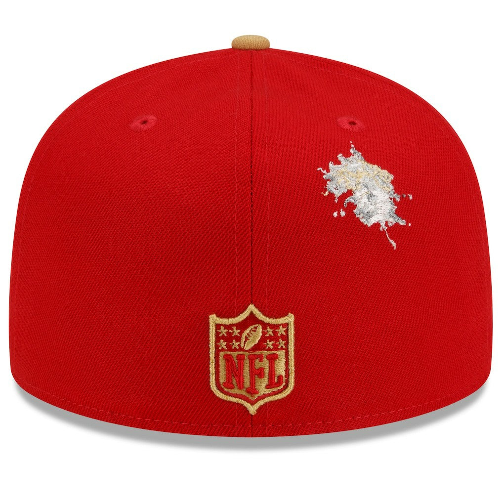 San Francisco 49ers New Era NFL x Staple Collection 59FIFTY Fitted Hat - Scarlet/Gold Hats