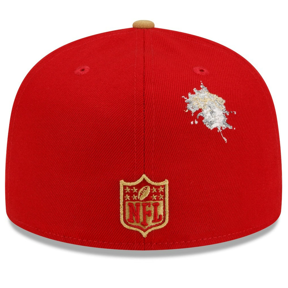 San Francisco 49ers New Era NFL x Staple Collection 59FIFTY Fitted Hat - Scarlet/Gold Hats