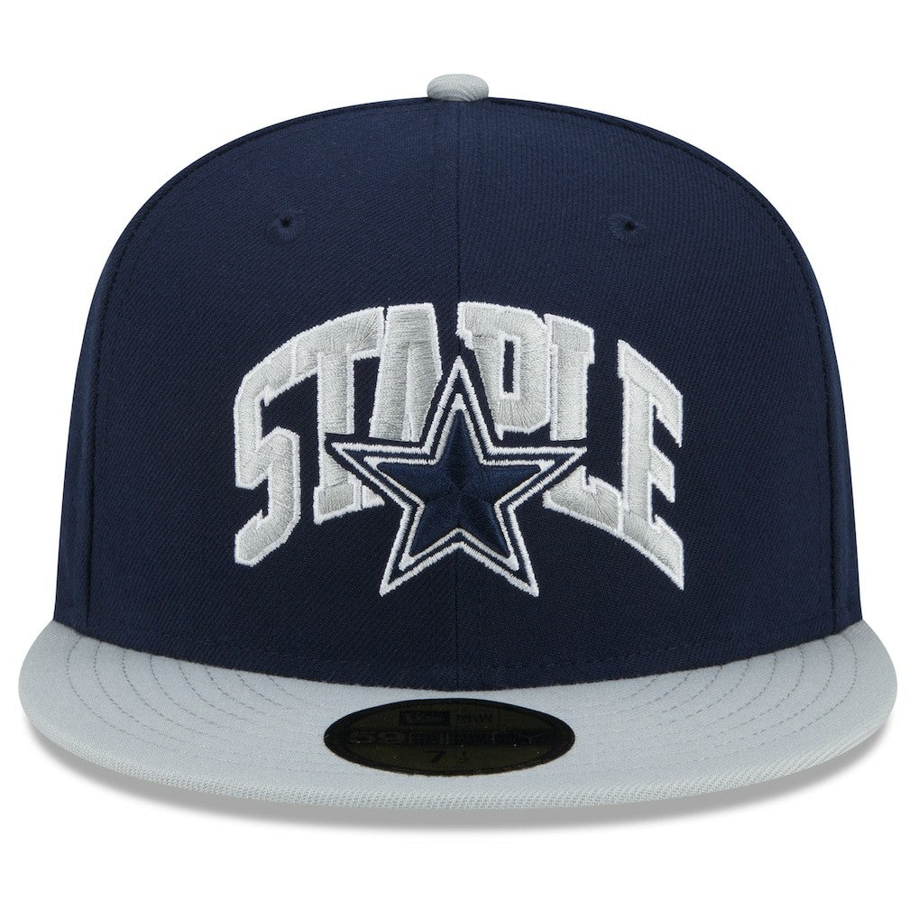 Dallas Cowboys New Era NFL x Staple Collection 59FIFTY Fitted Hat - Navy/Gray Hats