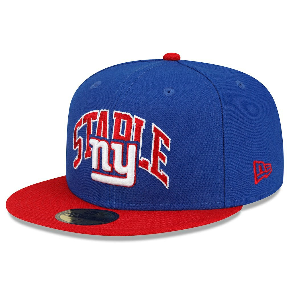 New York Giants New Era NFL x Staple Collection 59FIFTY Fitted Hat - Royal/Red Hats