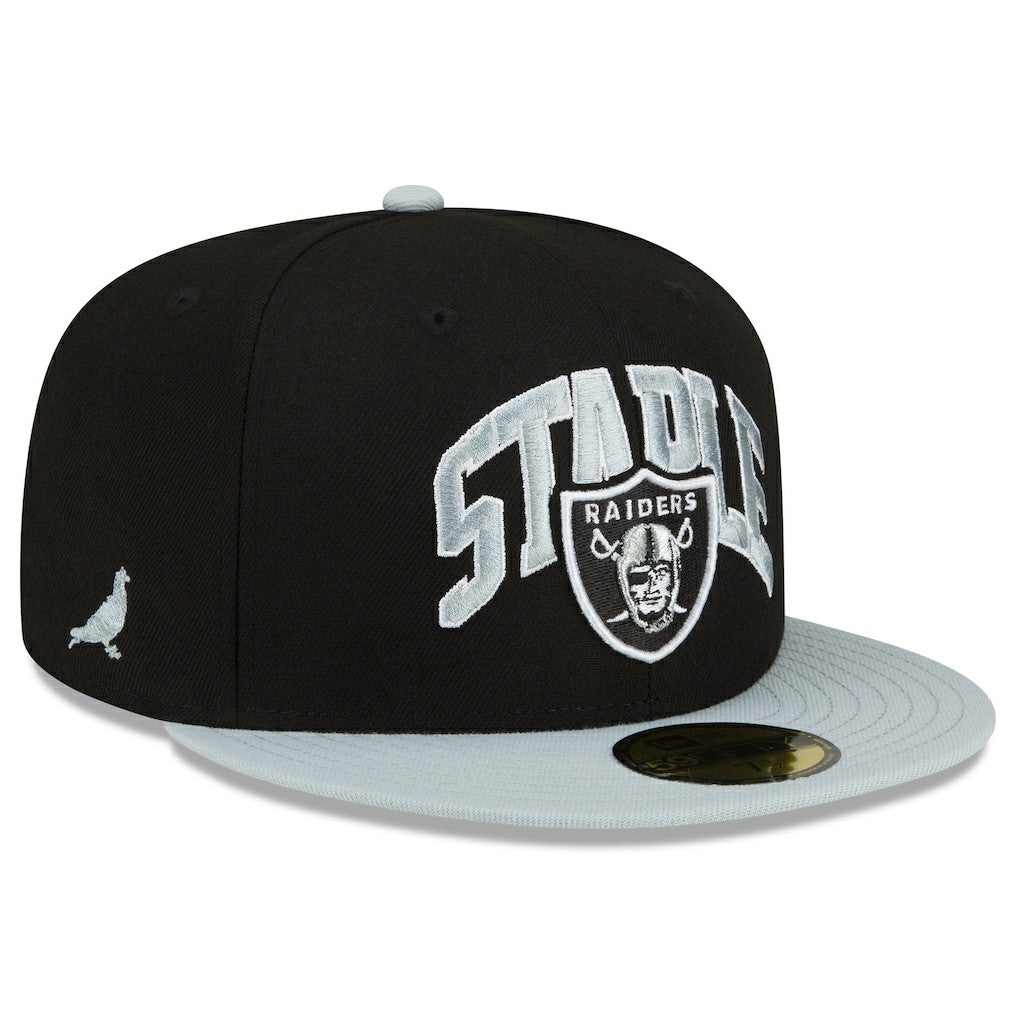 Las Vegas Raiders New Era NFL x Staple Collection 59FIFTY Fitted Hat - Black/Gray Hats