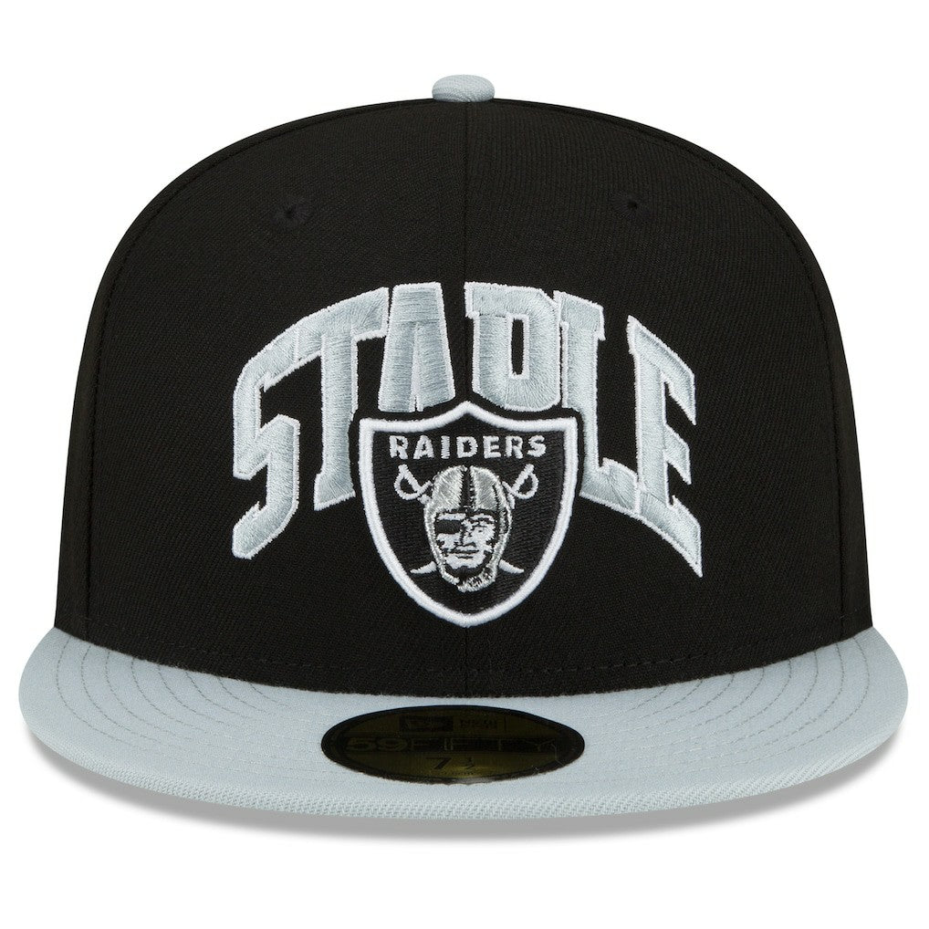 Las Vegas Raiders New Era NFL x Staple Collection 59FIFTY Fitted Hat - Black/Gray Hats