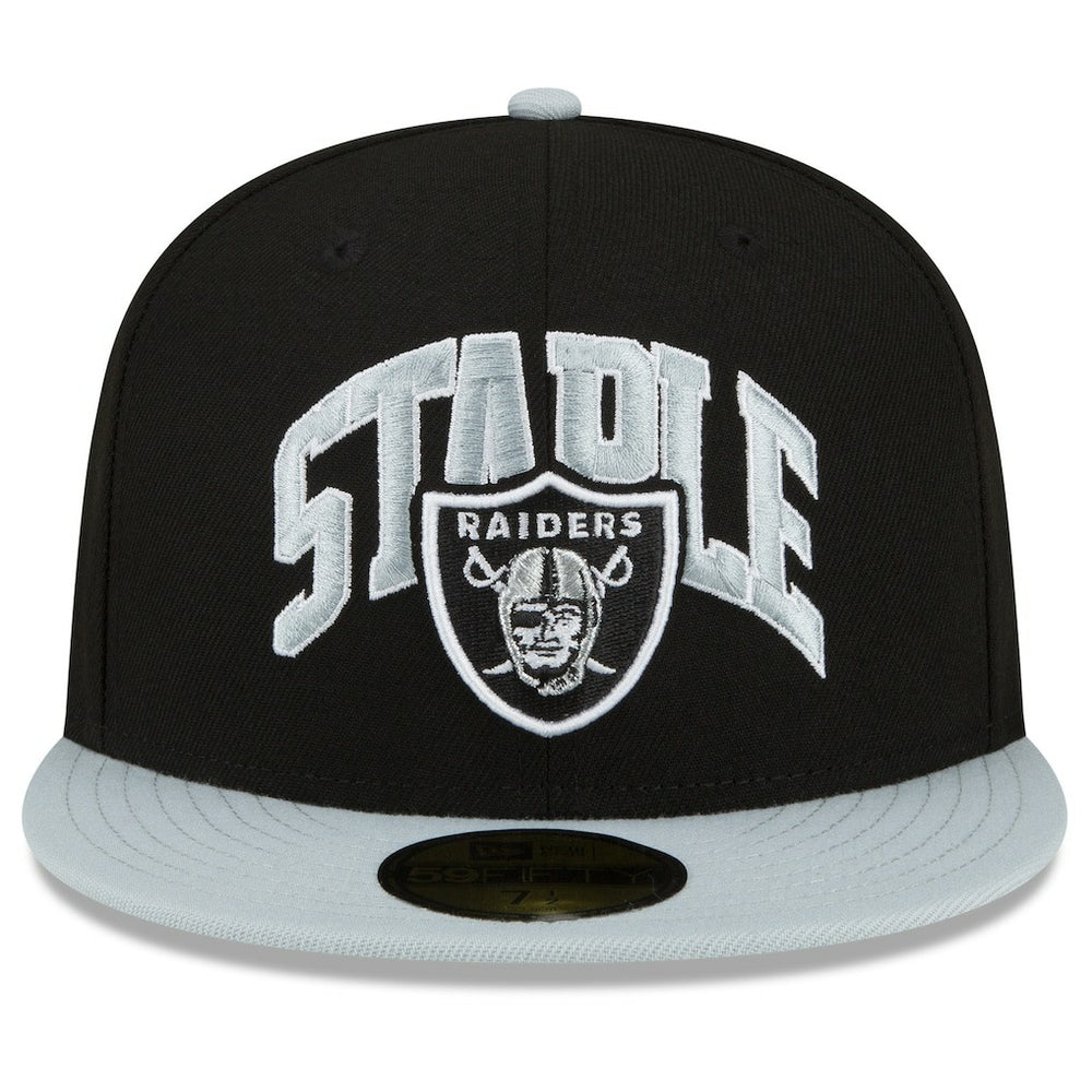 Las Vegas Raiders New Era NFL x Staple Collection 59FIFTY Fitted Hat - Black/Gray Hats