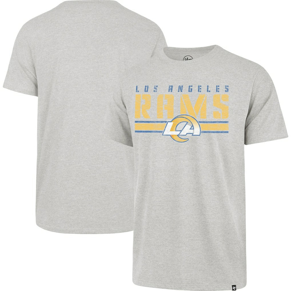 Los Angeles Rams '47 Stripe Thru Franklin T-Shirt - Heathered Gray T-shirts
