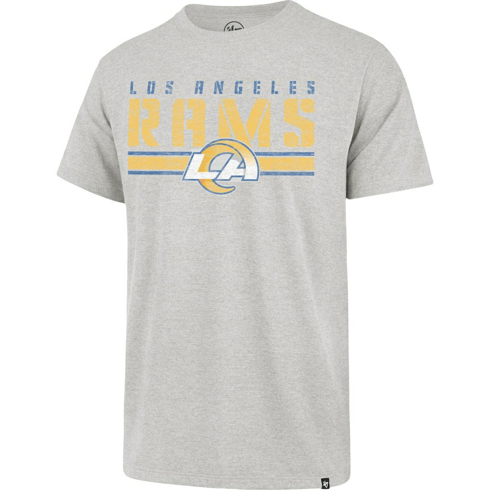 Los Angeles Rams '47 Stripe Thru Franklin T-Shirt - Heathered Gray T-shirts