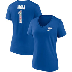 St. Louis Blues Fanatics Women's Team Mother's Day V-Neck T-Shirt - Blue | US 4720216