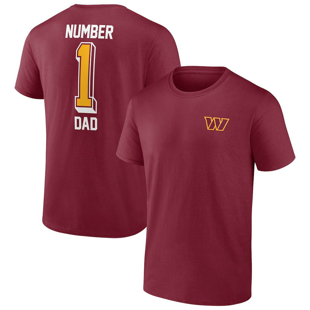 Washington Commanders Team #1 Dad T-Shirt - Burgundy T-shirts