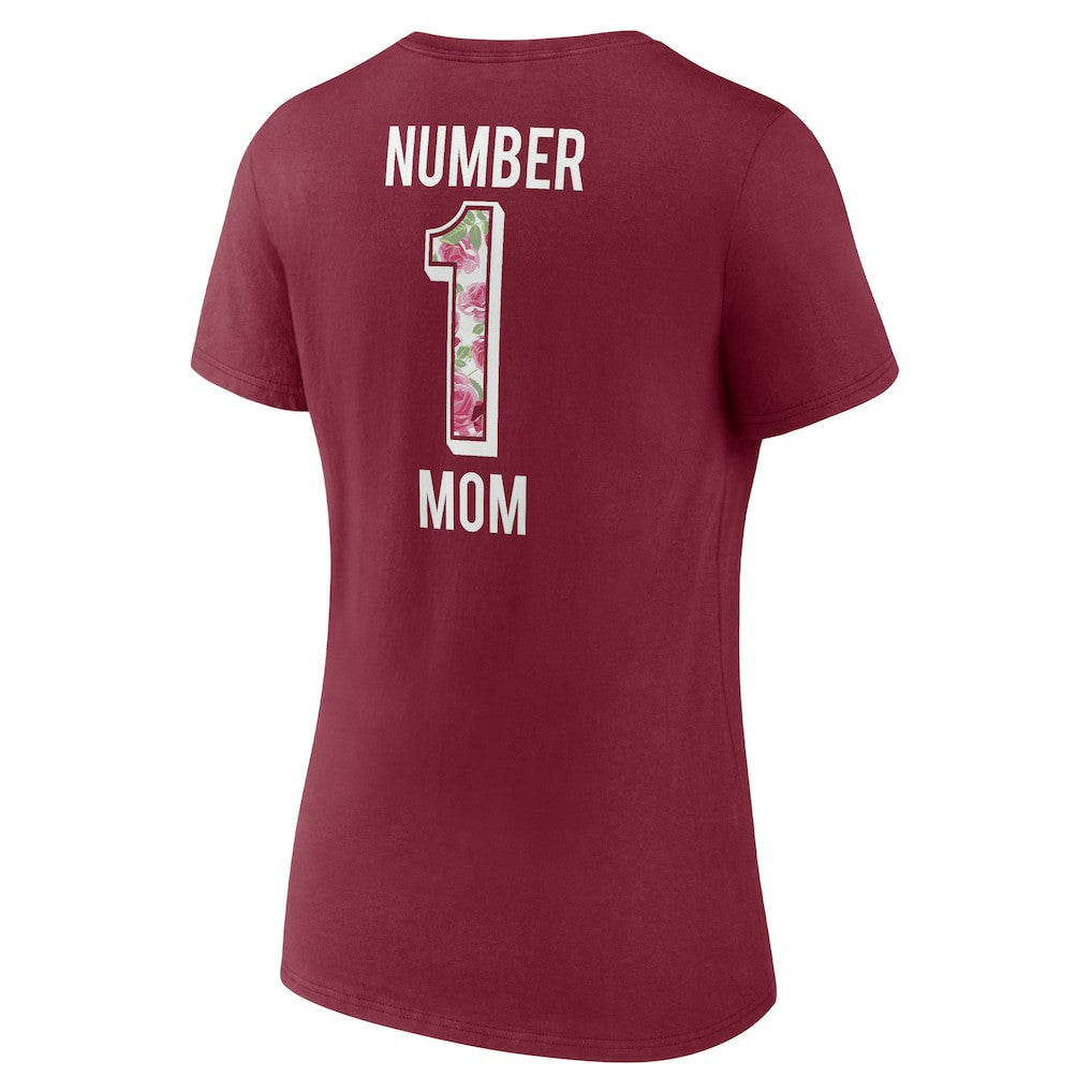 Washington Commanders Women's Team Mother's Day V-Neck T-Shirt - Burgundy T-shirts