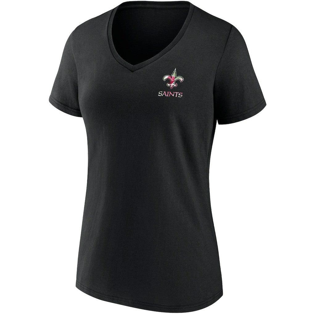 New Orleans Saints Women's Team Mother's Day V-Neck T-Shirt - Black T-shirts
