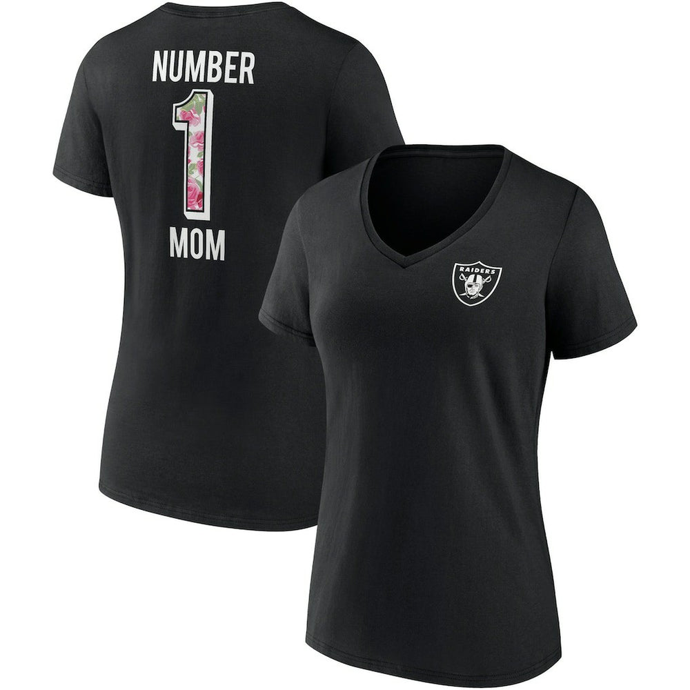 Las Vegas Raiders Women's Team Mother's Day V-Neck T-Shirt - Black T-shirts