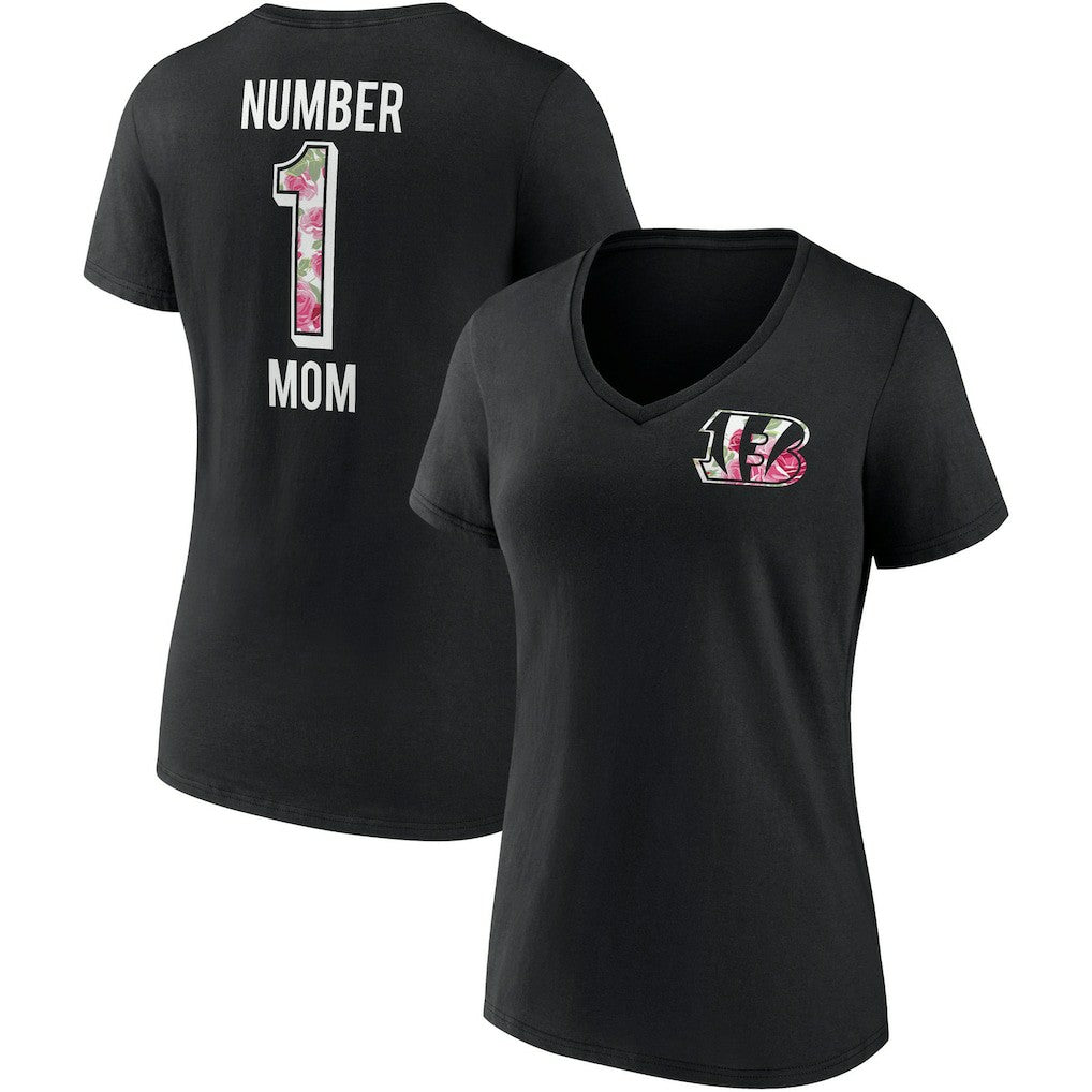 Cincinnati Bengals Women's Team Mother's Day V-Neck T-Shirt - Black T-shirts