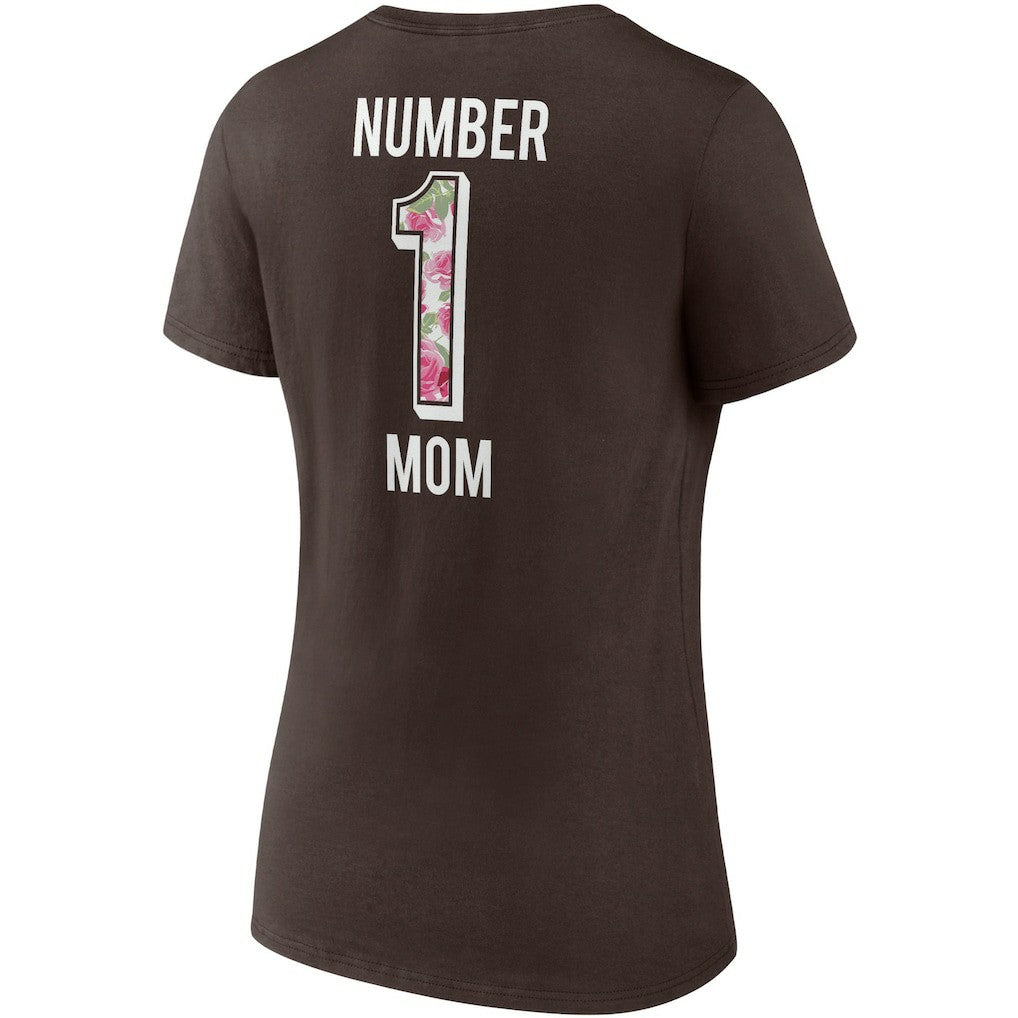 Cleveland Browns Women's Team Mother's Day V-Neck T-Shirt - Brown T-shirts