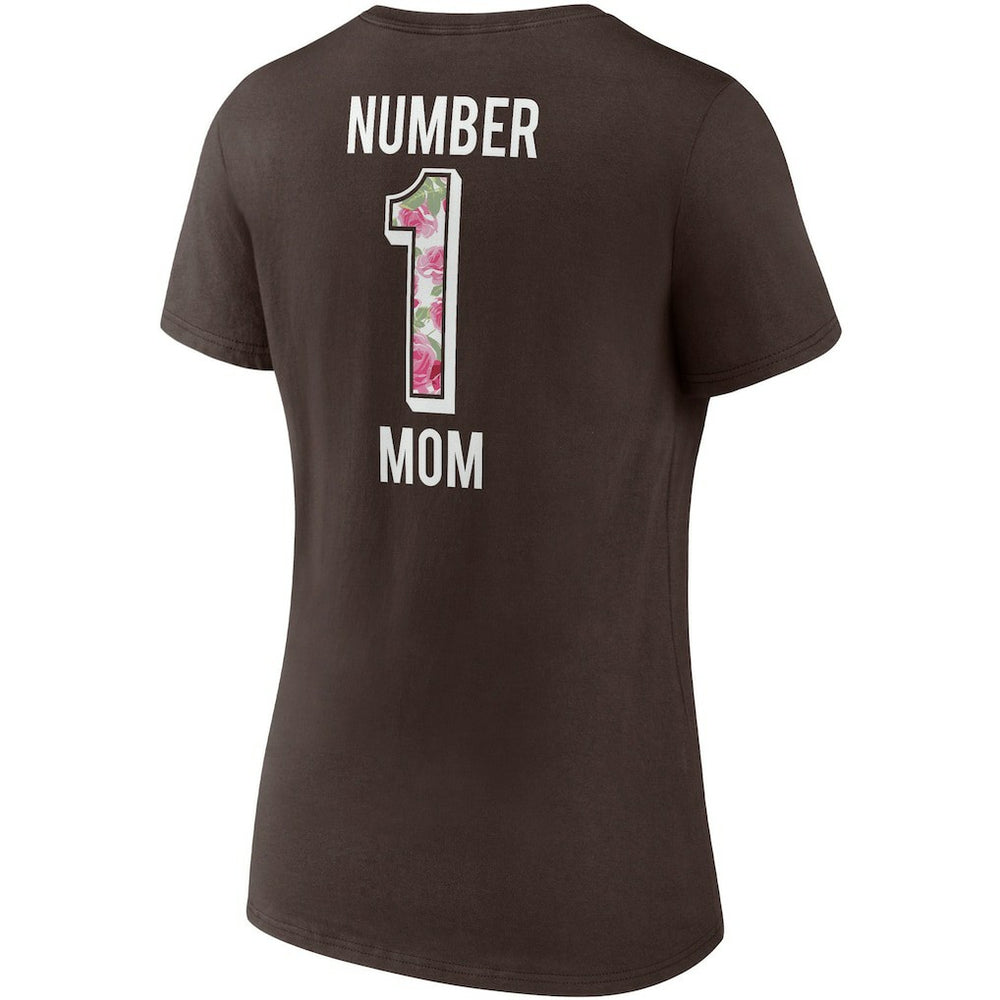 Cleveland Browns Women's Team Mother's Day V-Neck T-Shirt - Brown T-shirts