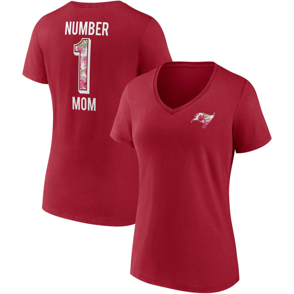 Tampa Bay Buccaneers Women's Team Mother's Day V-Neck T-Shirt - Red T-shirts