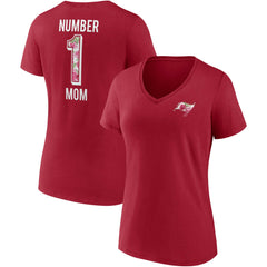 Tampa Bay Buccaneers Women's Team Mother's Day V-Neck T-Shirt - Red T-shirts