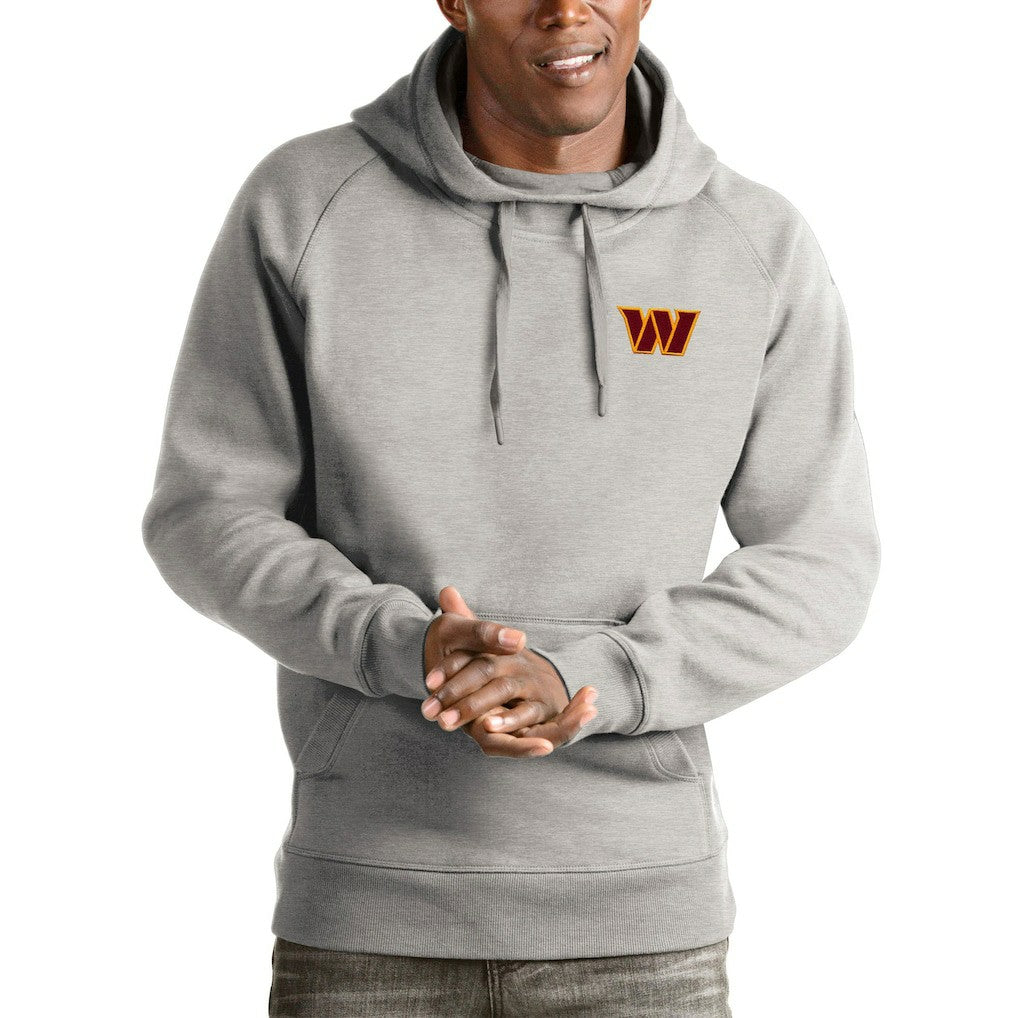 Washington Commanders Antigua Victory Pullover Hoodie - Heathered Gray Hoodies
