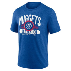 Denver Nuggets Badge of Honor Tri-Blend T-Shirt Royal
