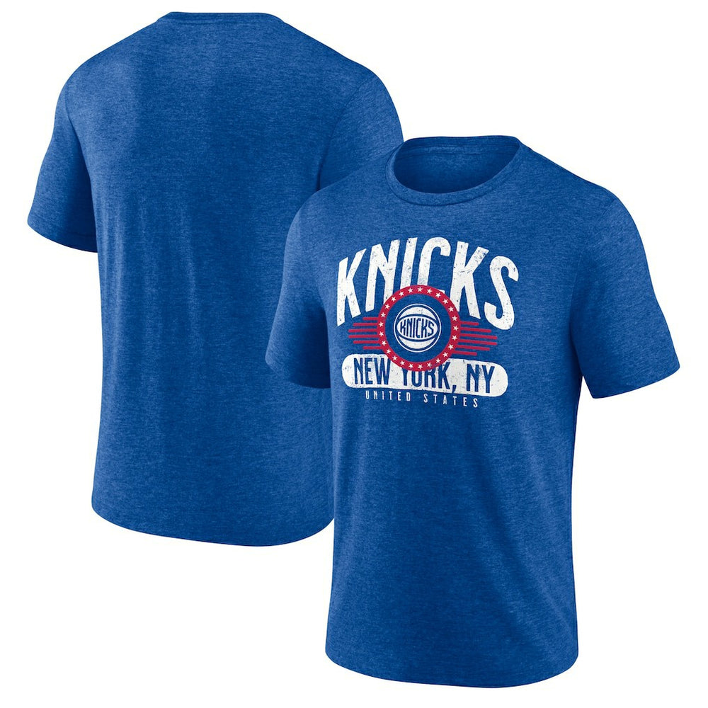 New York Knicks Badge of Honor Tri-Blend T-Shirt Royal outlet