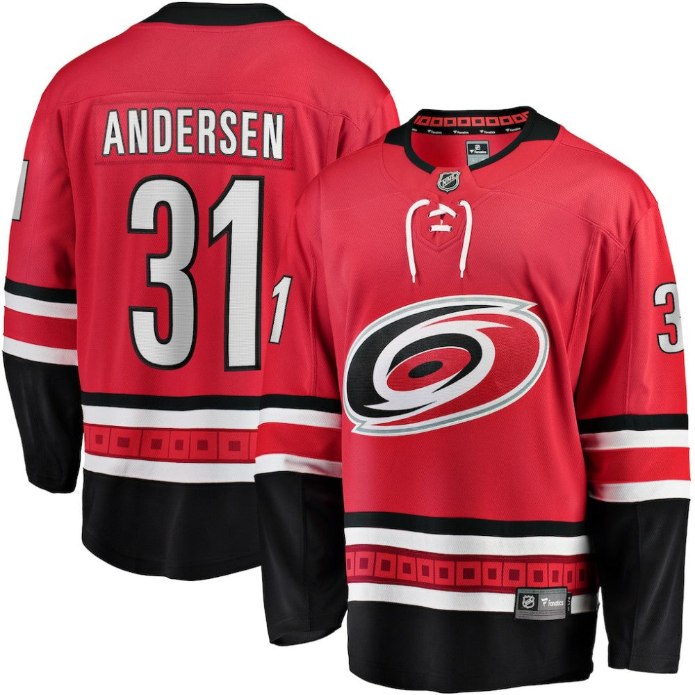 Frederik Andersen Carolina Hurricanes Fanatics Alternate Breakaway Player Jersey - Red | US 4724190