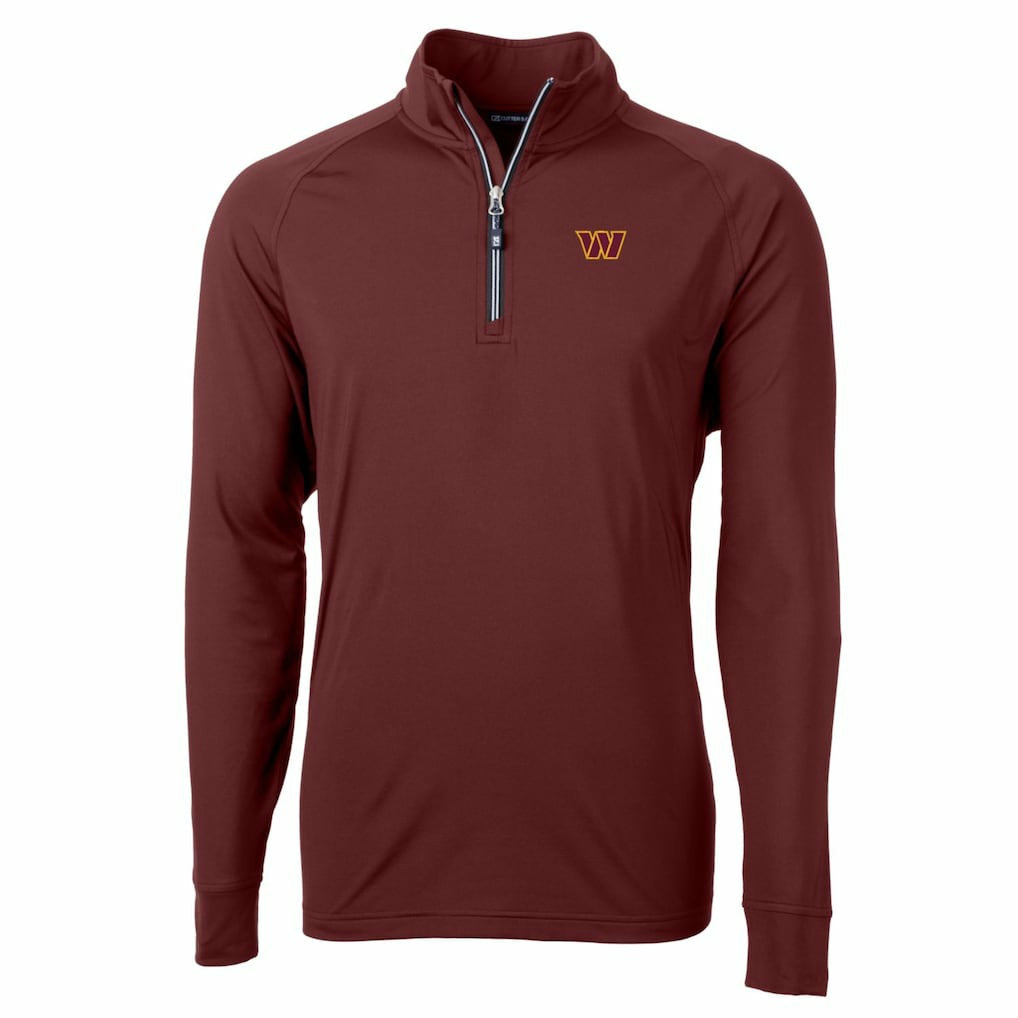 Washington Commanders Cutter & Buck Adapt Eco Stretch Quarter-Zip Pullover Jacket - Burgundy Pullover