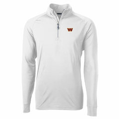 Washington Commanders Cutter & Buck Adapt Eco Stretch Quarter-Zip Pullover Jacket - White Pullover