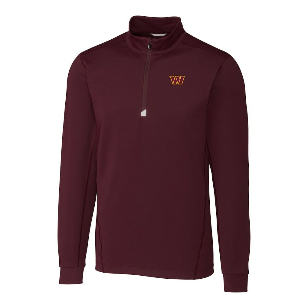 Washington Commanders Cutter & Buck Traverse Stretch Quarter-Zip Pullover Jacket - Burgundy Pullover