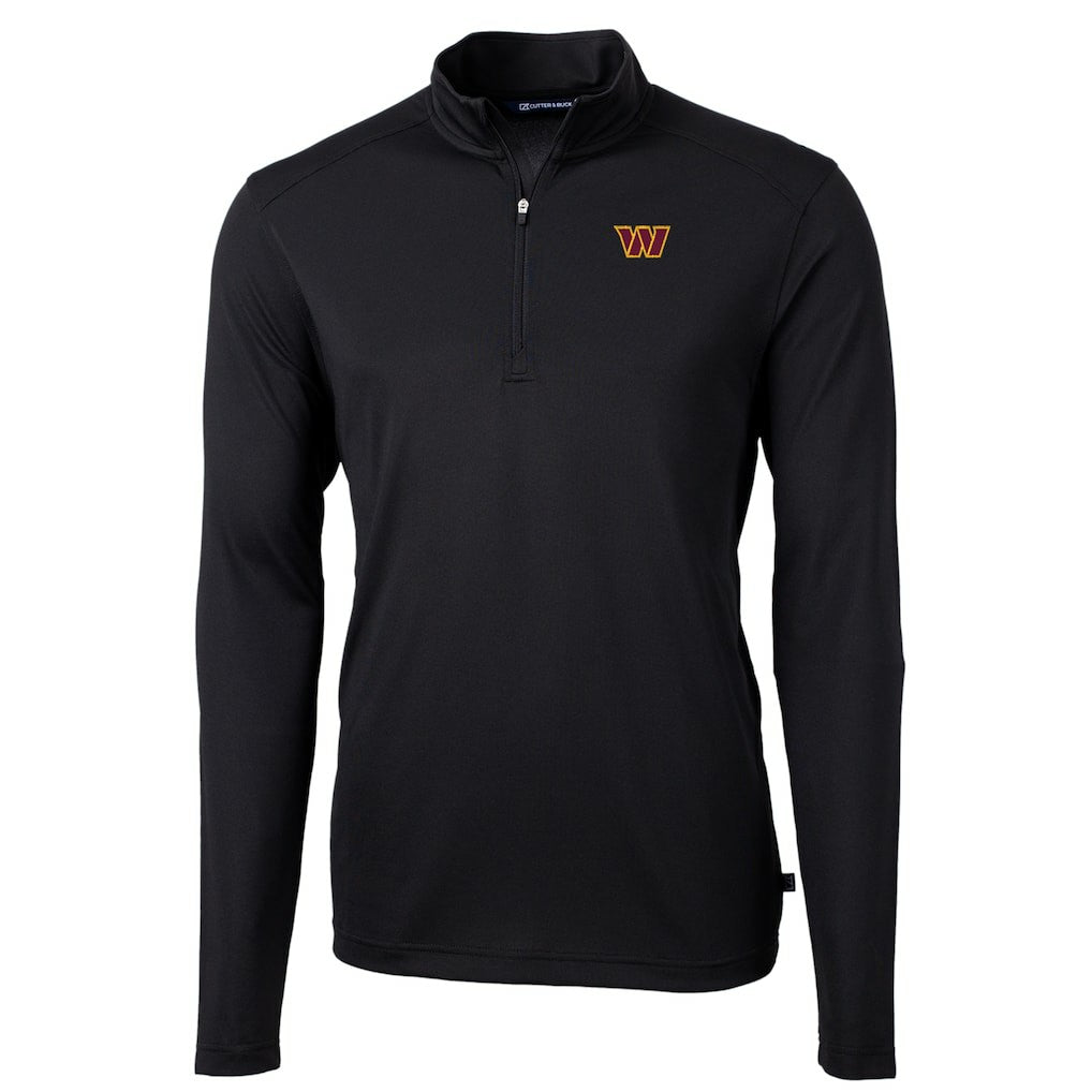 Washington Commanders Cutter & Buck Virtue Eco Pique Half-Zip Pullover Jacket - Black Pullover
