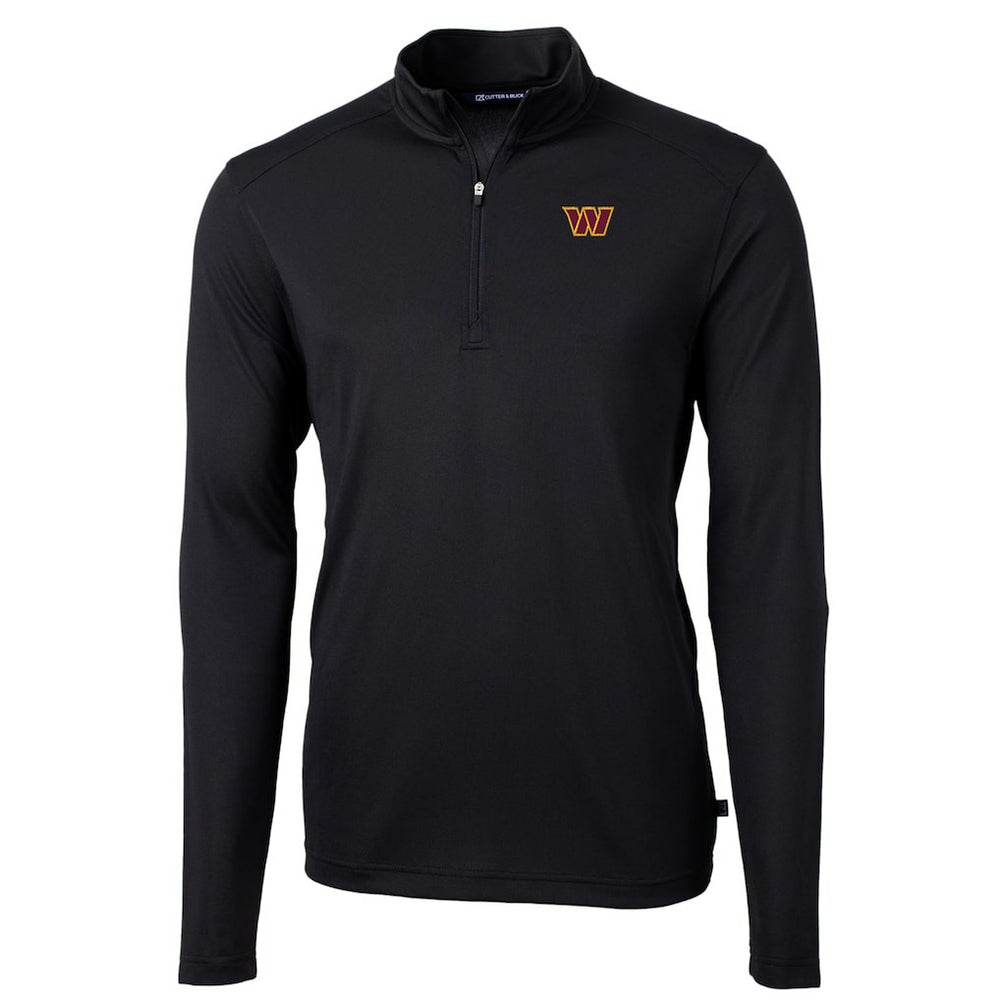 Washington Commanders Cutter & Buck Virtue Eco Pique Half-Zip Pullover Jacket - Black Pullover